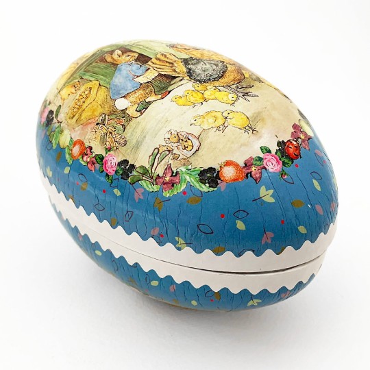 6" Peter Rabbit Ginger and Pickles Papier Mache Easter Egg Container ~ Germany